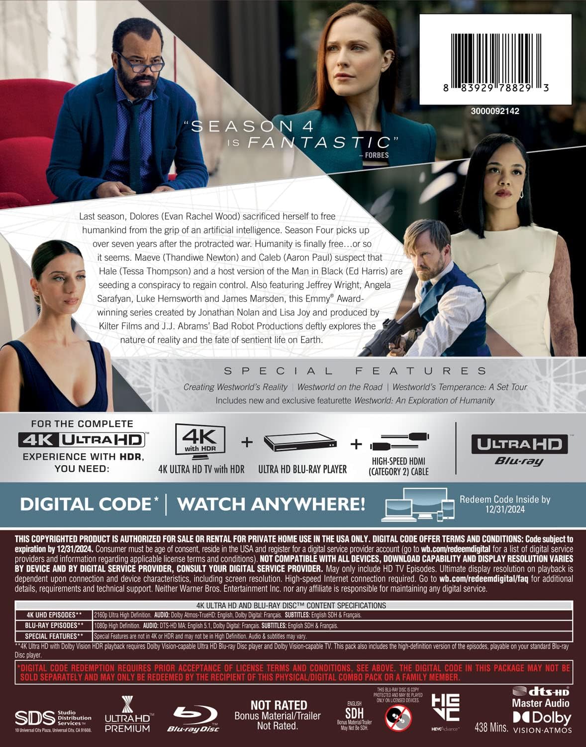 Westworld: The Complete Fourth Season (4K UHD/Blu-ray/Digital Code)