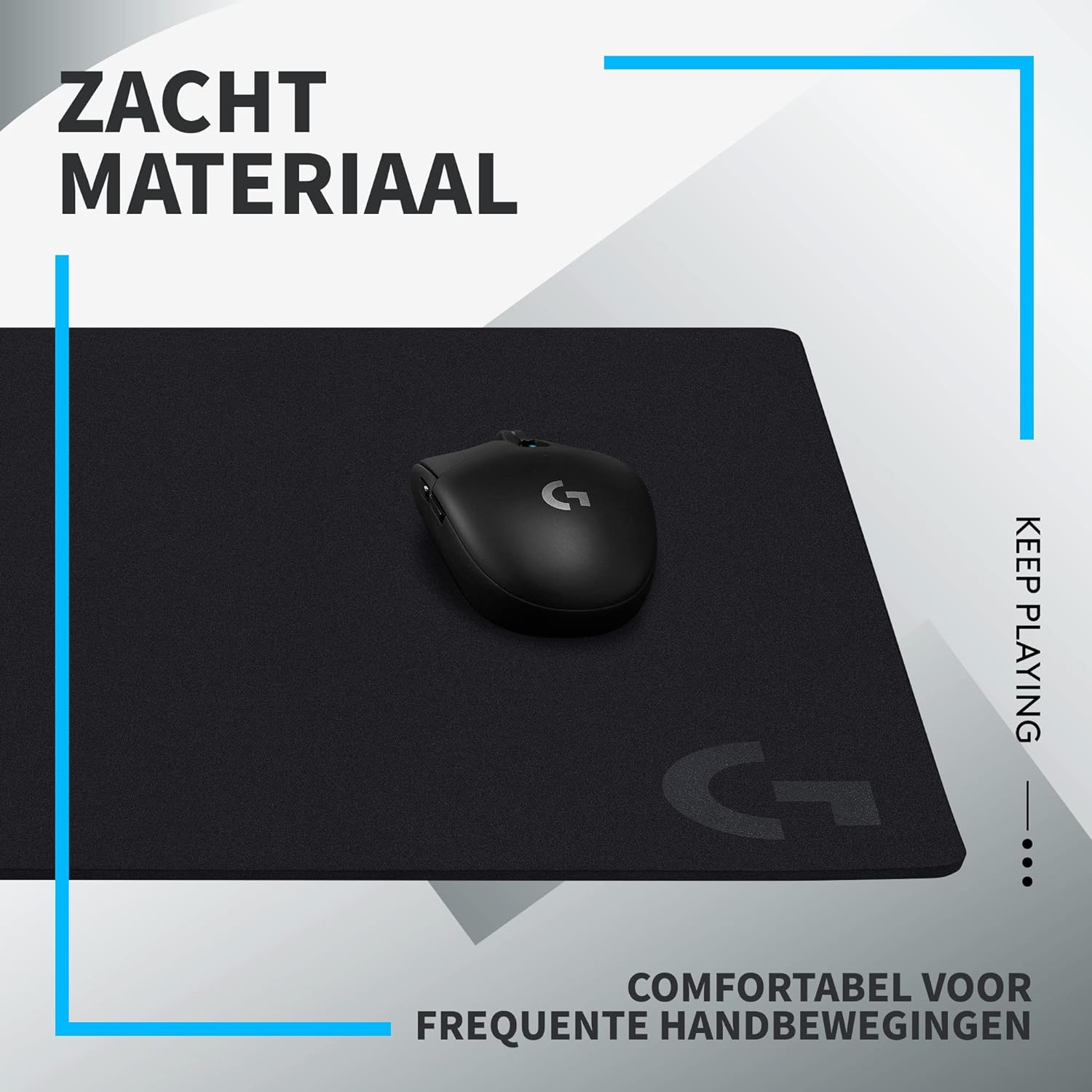 Logitech G G640 Large Cloth Gaming Mouse Pad, Optimised for Gaming Sensors, Moderate Surface Friction, Non-Slip Mouse Mat, Mac and PC Gaming Accessories, 460 x 400 x 3 mm
