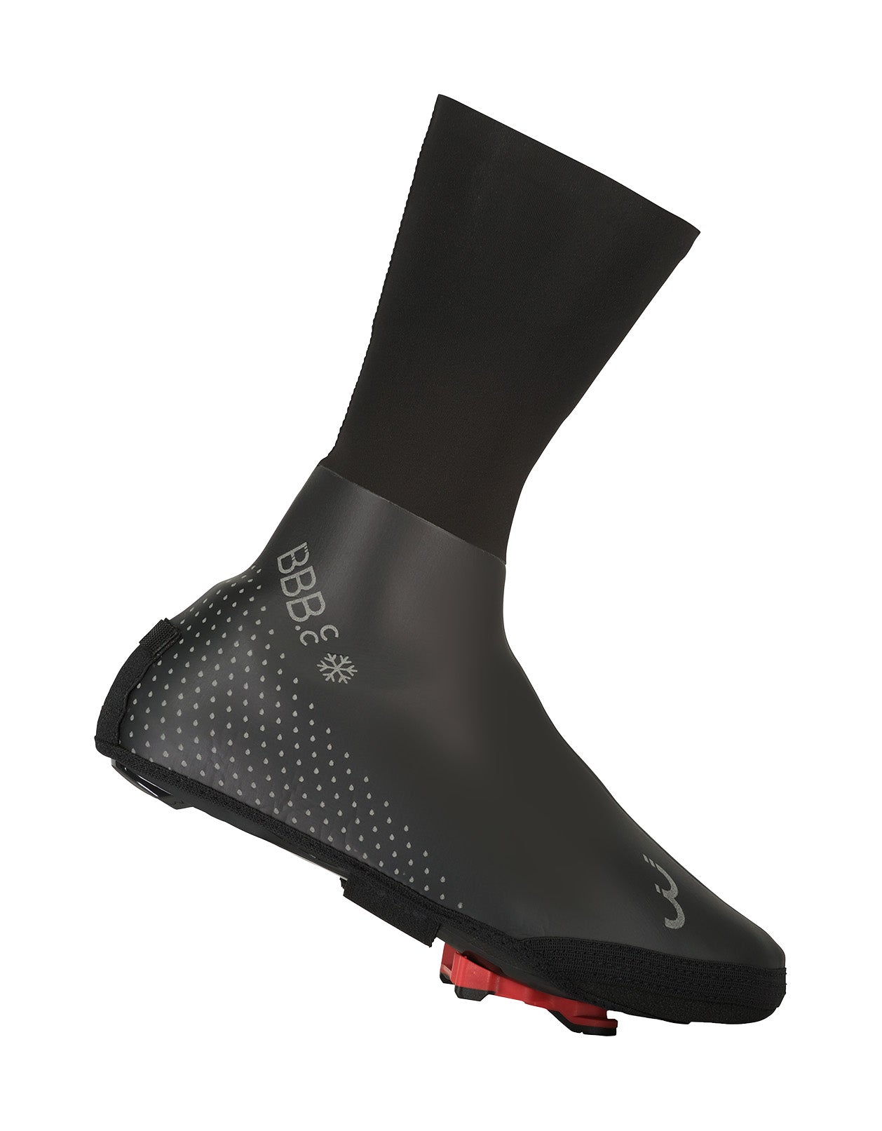BBB Cycling Men's Ultrawear Ext Shoe Covers Waterproof Zipperless Winter Overshoes Neoprene Raised Cuff Glued Seams Reflective Size 41/42