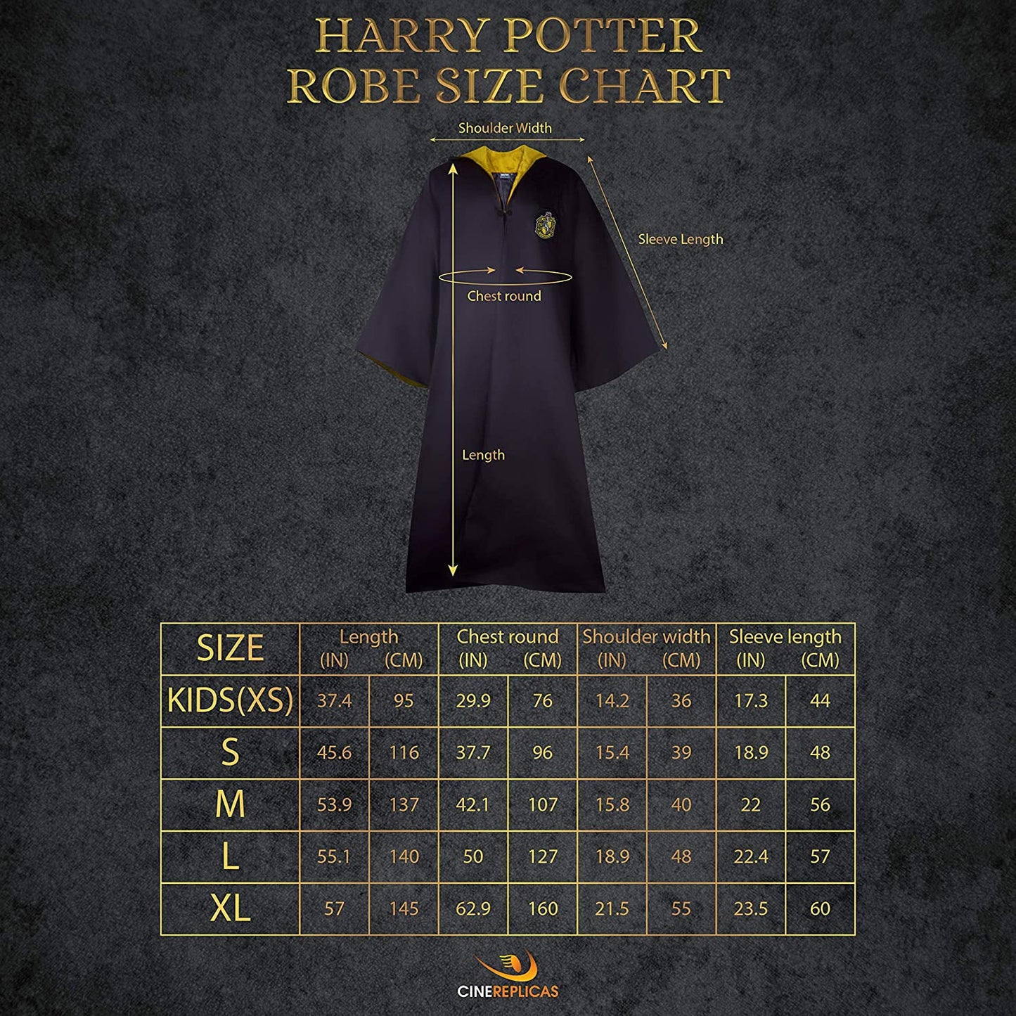 Cinereplicas Harry Potter Hogwarts Robe Huffelpuf - L - Officiële licentie