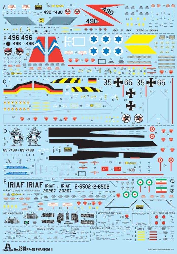 Italeri IT2818 2818 RF-4E Phantom II, 1/48 Scale, Plastic Kit, Modeling