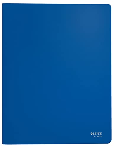 Leitz Recycle Sichtbuch A4, 10er Pack, Mit 20 Fächern für die Dokumentenablage, Premium-Qualität, 100 % recycelbar, CO2-kompensiert, Umweltfreundlich, Recycle Serie, Blau, 46760035