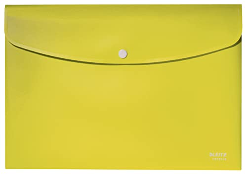 Leitz Recycle Polypropylene Document Wallet With Push Button Closure Yellow 46780015