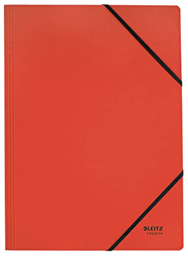 Leitz Recycle Card Folder With Elastic Band Closure A4 Red 39080025