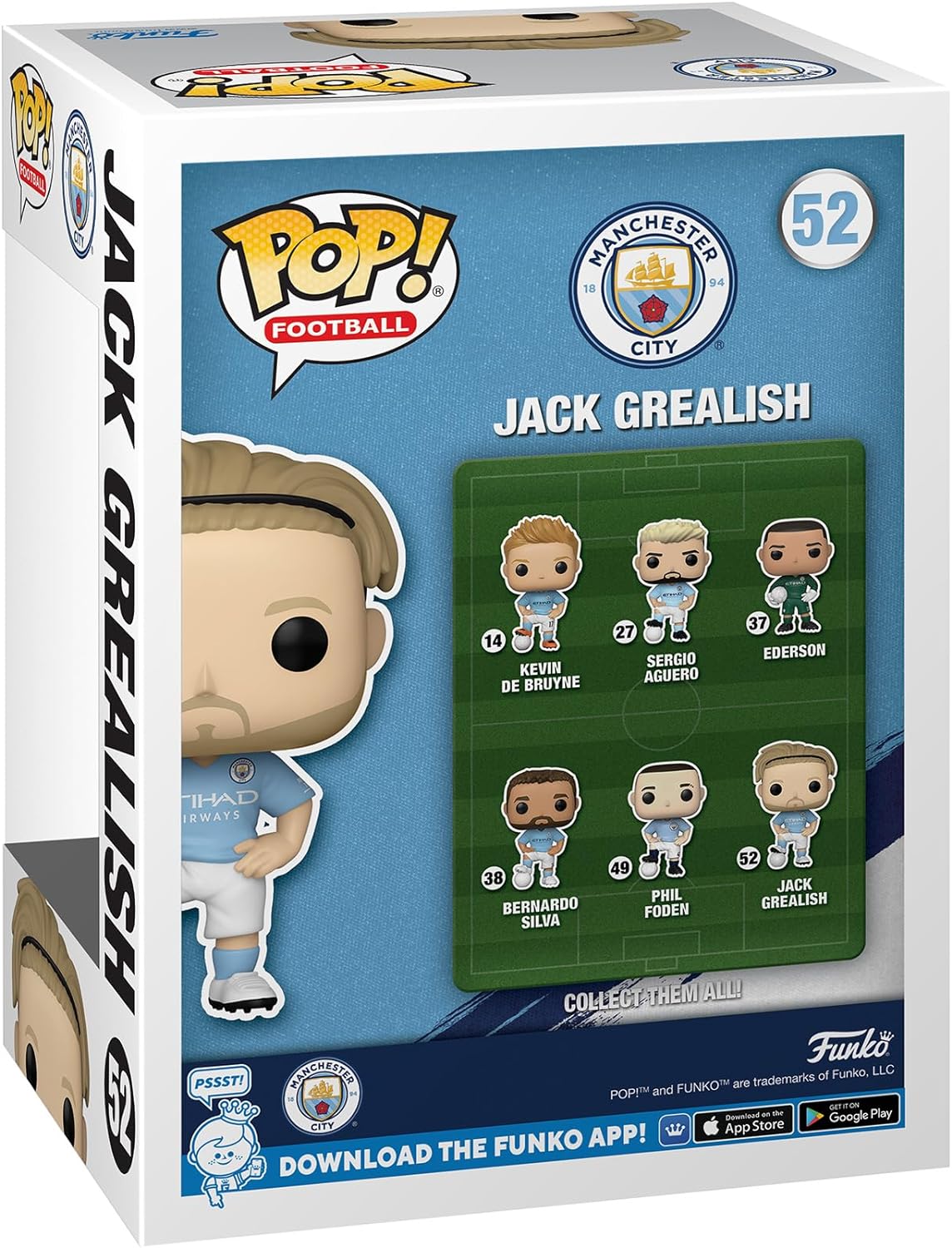 Funko POP! Football: Manchester City - Jack Grealish G. - Manchester City FC - Collectable Vinyl Figure - Gift Idea - Official Merchandise - Toys for Kids & Adults - Sports Fans Single