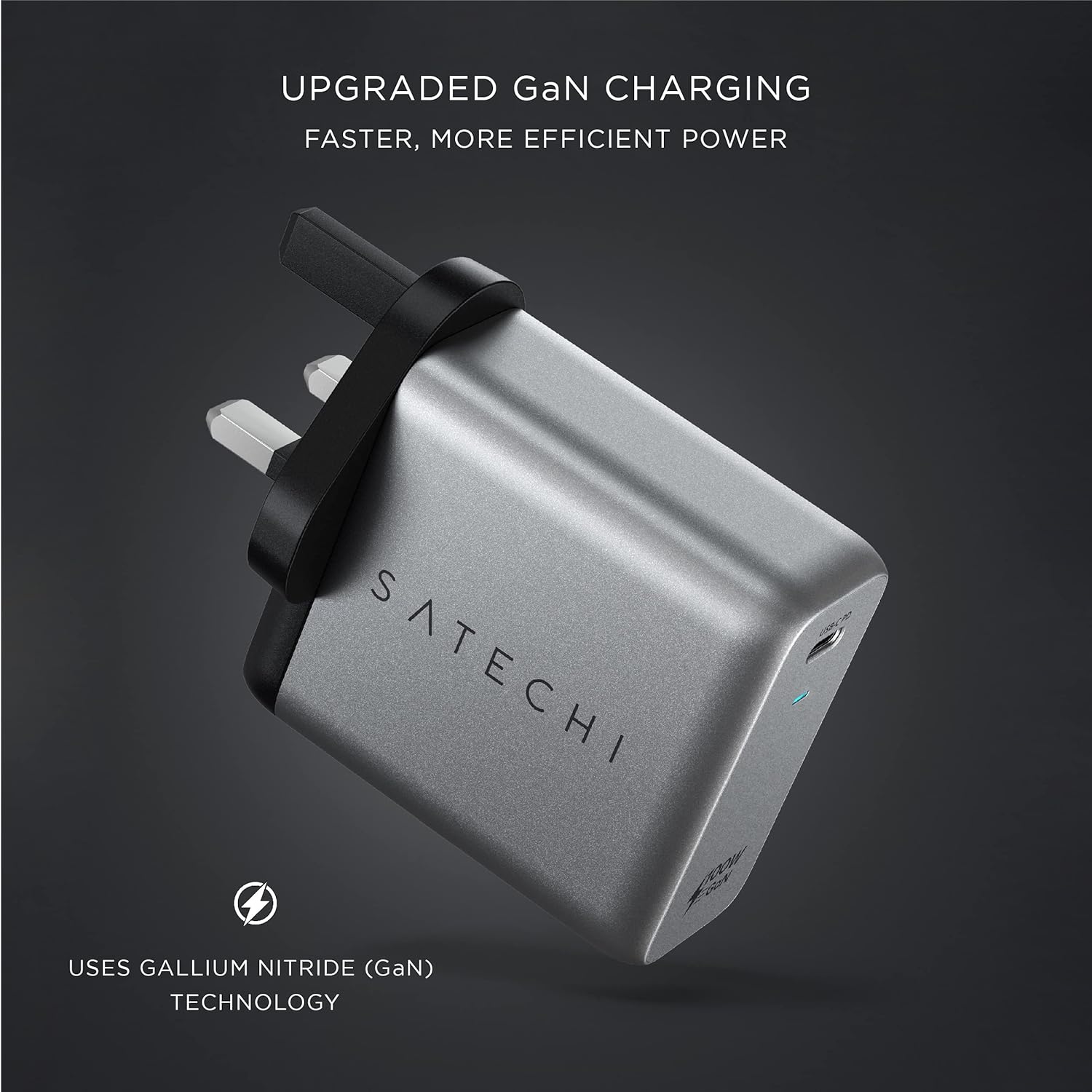 SATECHI 100W USB-C PD Wall Charger - Powerful GaN Tech - Compatible with 2021 MacBook Pro M1, 2020 MacBook Air, 2022 iPad Air M1, 2021 iPad Pro M1, iPhone 15 Pro Max/15 Pro/15/15 Plus 100W Wall-Charge