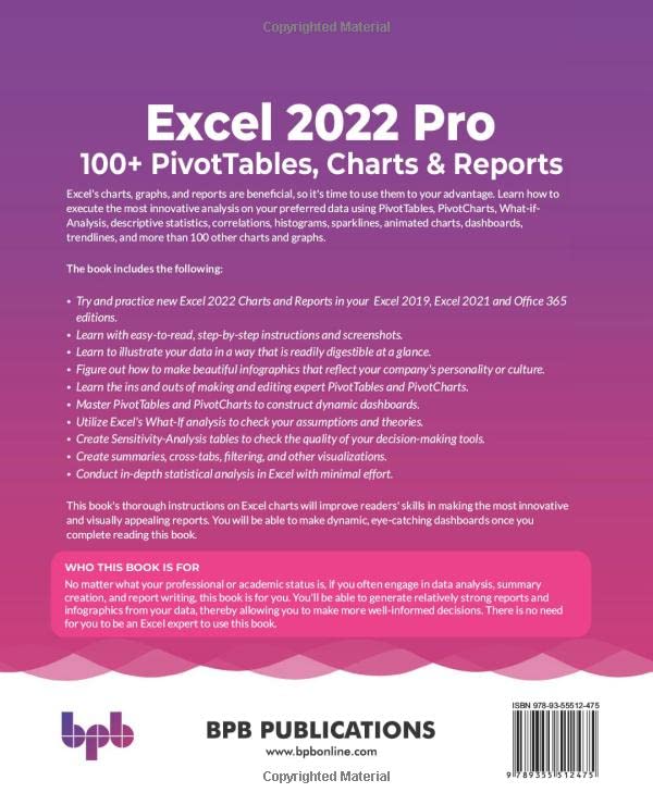 Excel 2022 Pro 100 + PivotTables, Charts & Reports