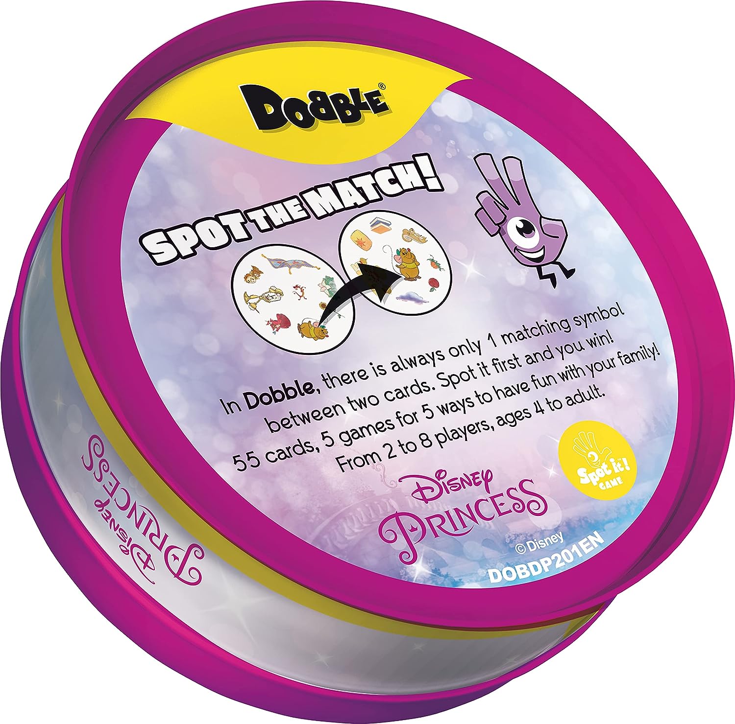 Asmodee | Dobble Disney Princess | Card Game | Ages 4+ | 2-5 Players | 10 Minutes Playing Time d. Disney Princess Dobble Disney