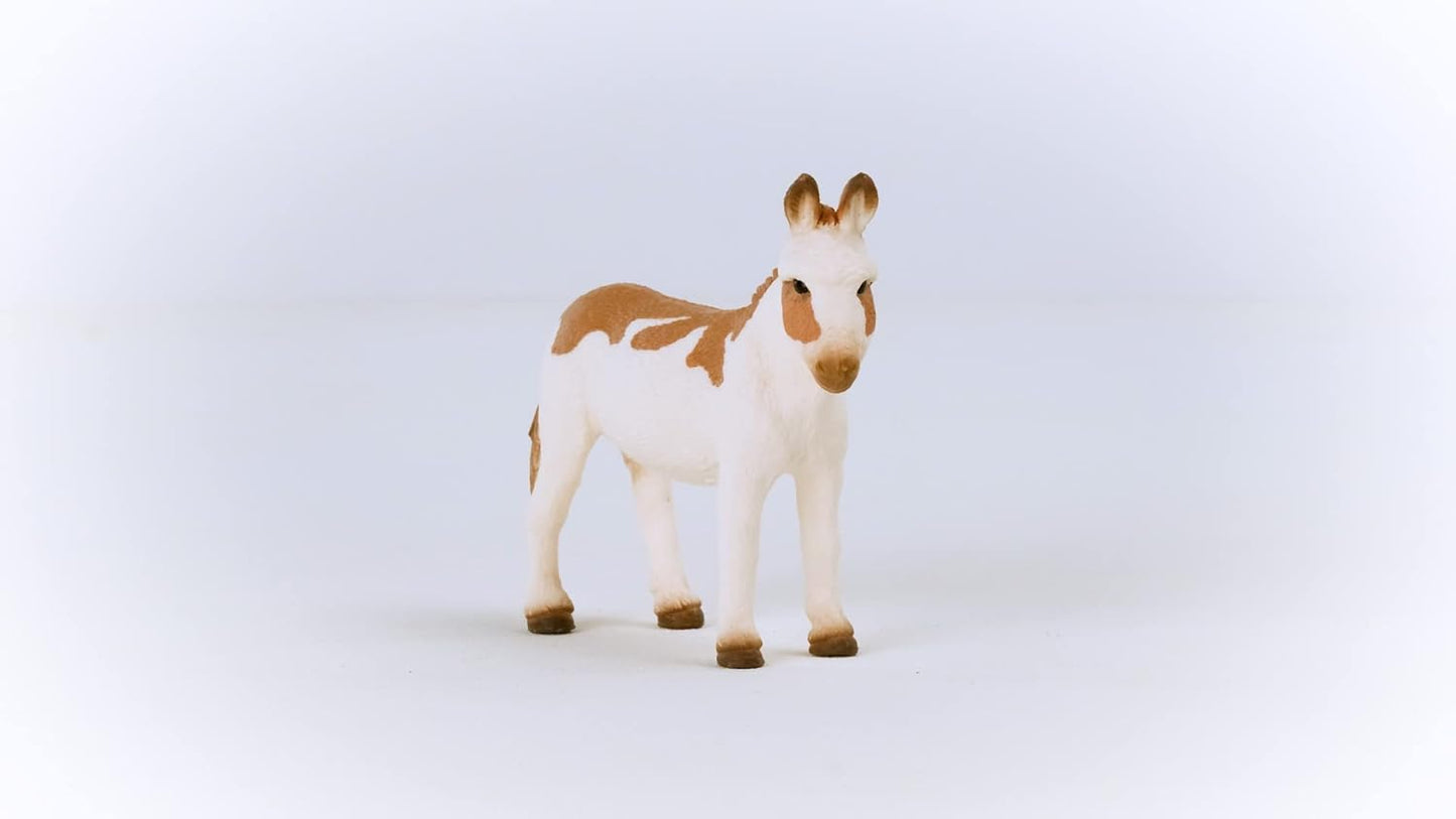 schleich 13961 American Spotted Donkey, from 3 years FARM WORLD - Figurine, 8 x 2 x 7 cm