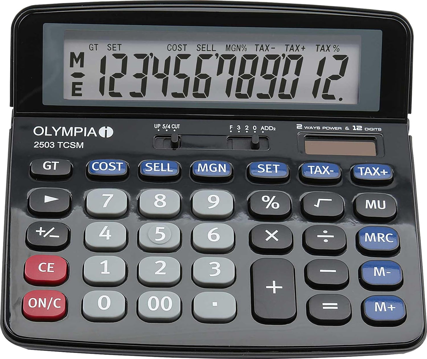 Olympia Tools 40183 Model 2503 Calculator Desktop Financial Calculator Black/Blue/Grey