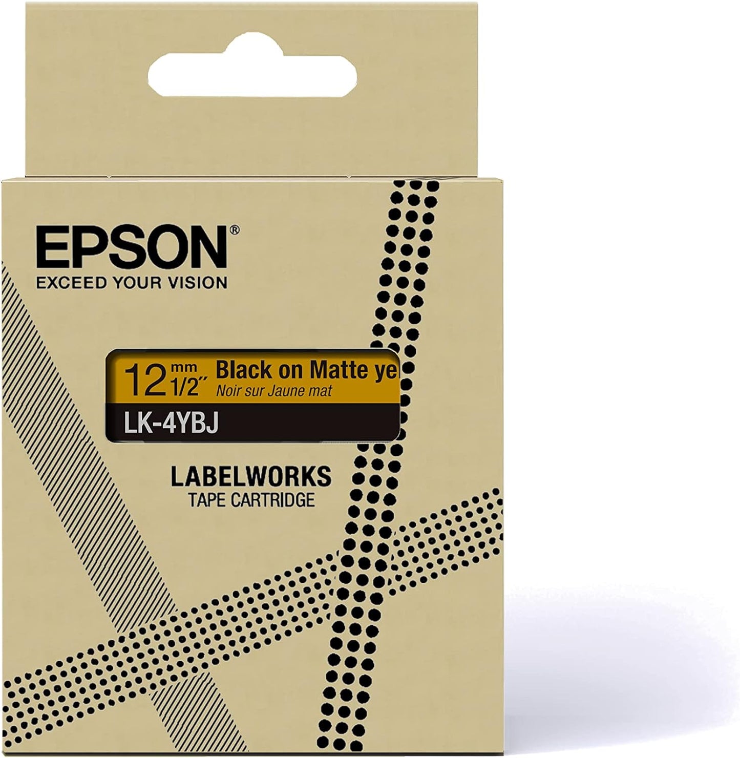 Epson Etikettenkassette, mattes Beschriftungsband LK-6HWJ weiß auf navy, langlebiges Band für Epson LabelWorks Etikettendrucker, wasser- & verschleißfest, 8 m x 24 mm, Klein