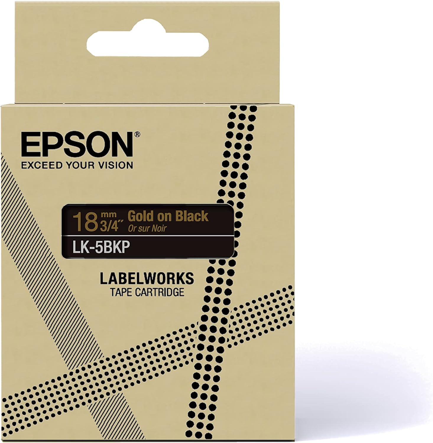 EPSON Schriftband LK LK-5BKP C53S672095, 18 mm gol