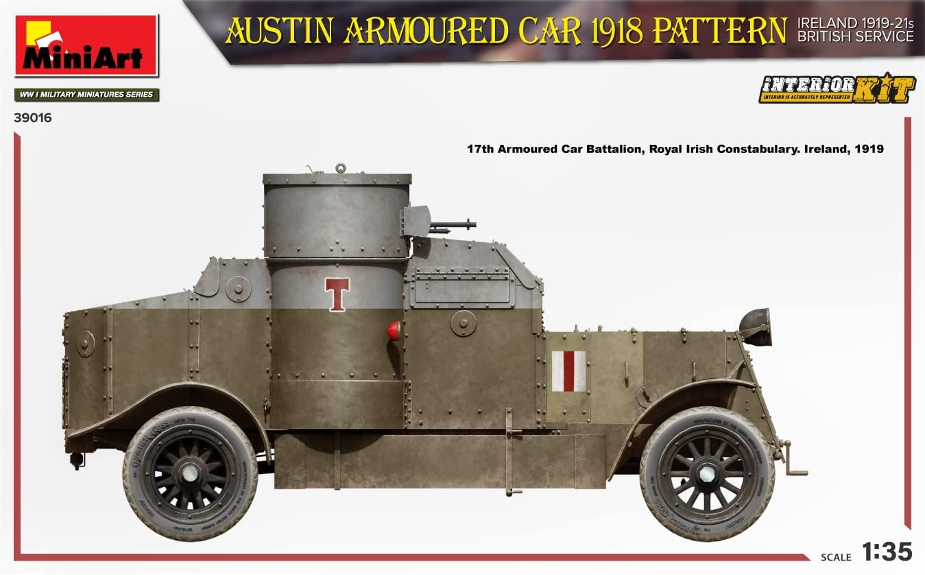MiniArt MIN39016 WWI 1:35-Austin Armored Car (Ireland 1919-21), Molded Color