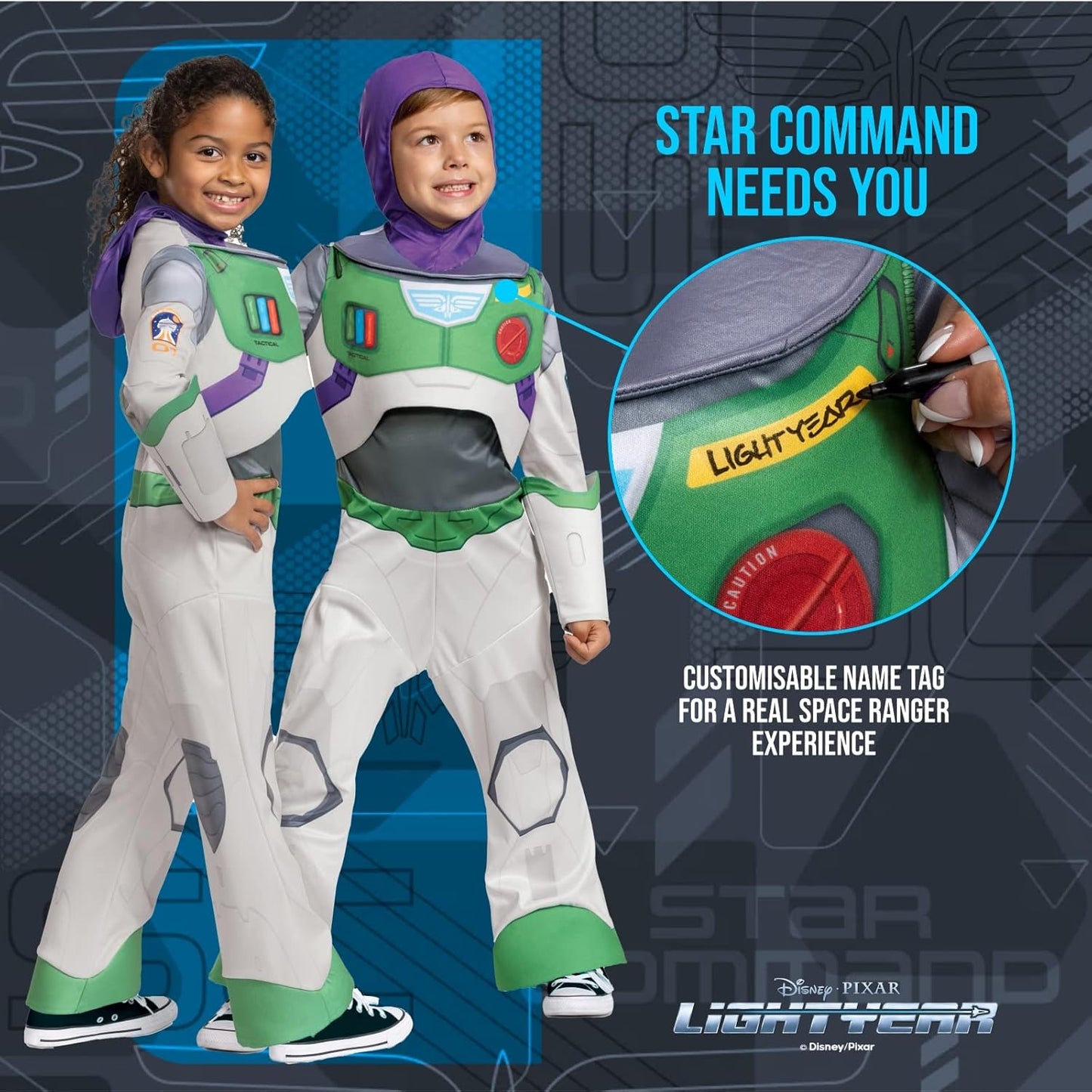 Disney Official Classic Space Ranger Buzz Lightyear Costume Kids, Astronaut Costume Kids Fancy Dress Up for Children Available In Sizes XS, S and M