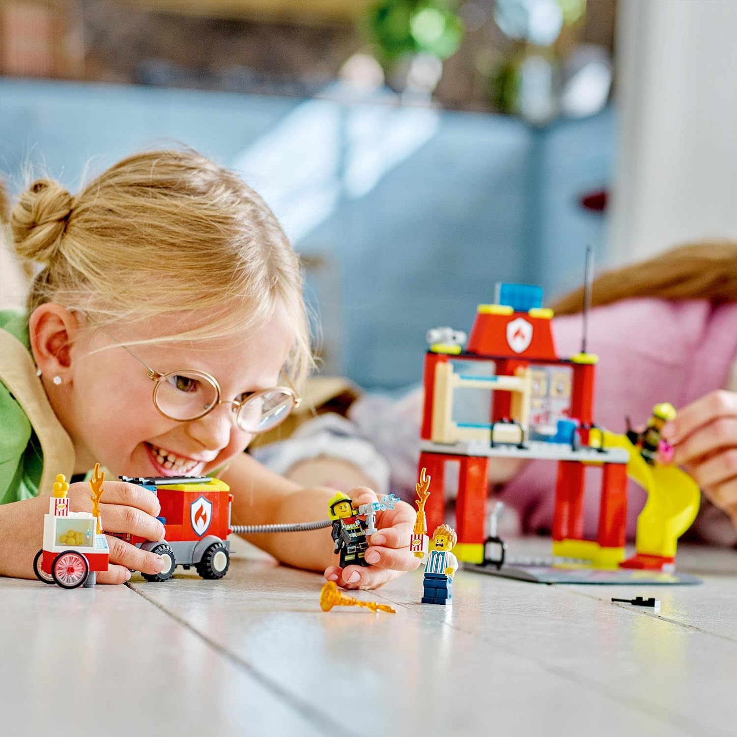 LEGO City Fire Station and Fire Engine Learning Toys for Kids 4 Plus Years Old Boys & Girls, with Firefighter Minifigures Emergency Vehicle Playset 60375 Single