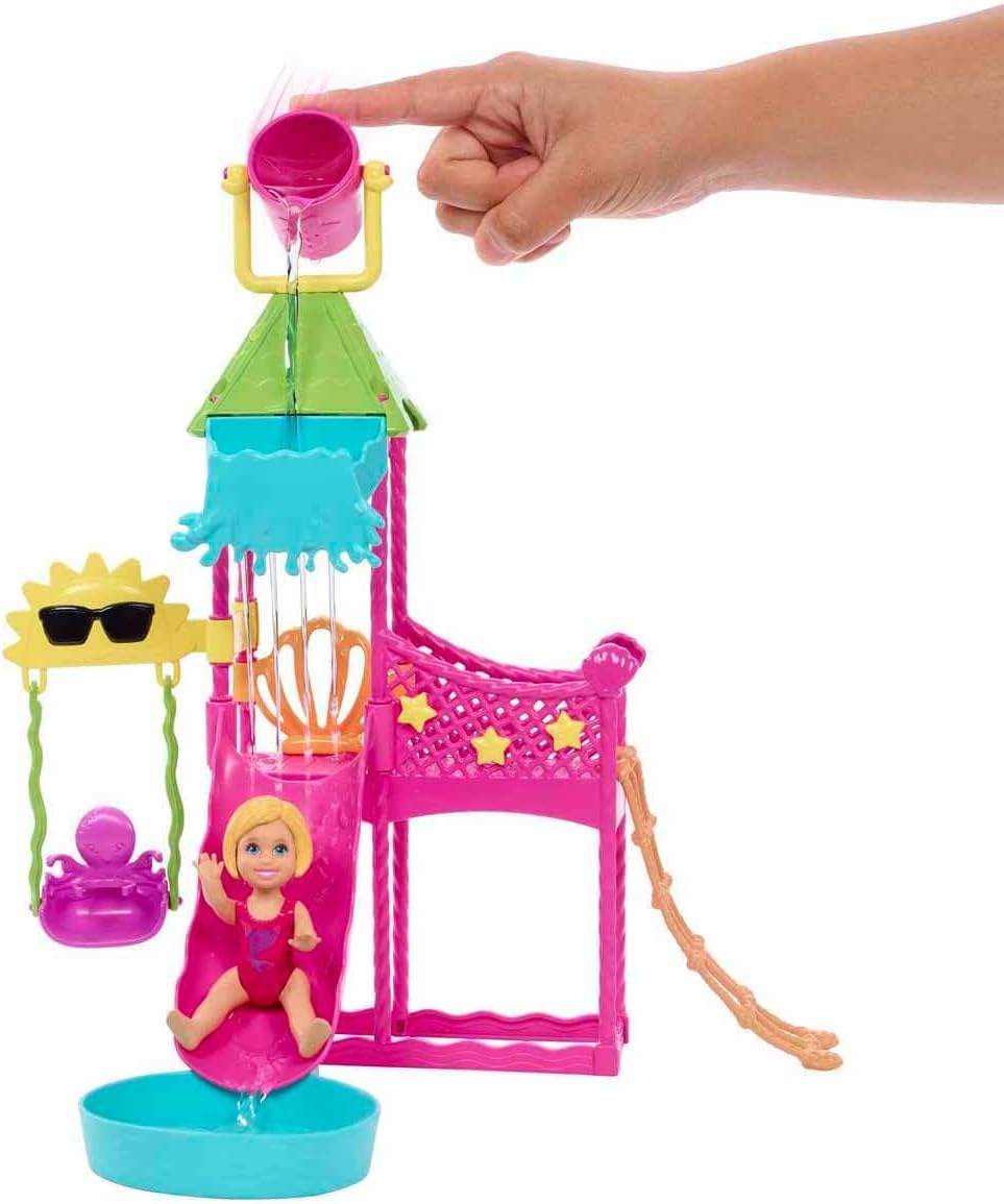 Barbie Toys, Skipper Doll and Waterpark Playset with Working Water Slide, Puppy Squirt-Toy, 5+ Accessories and More, First Jobs, HKD80