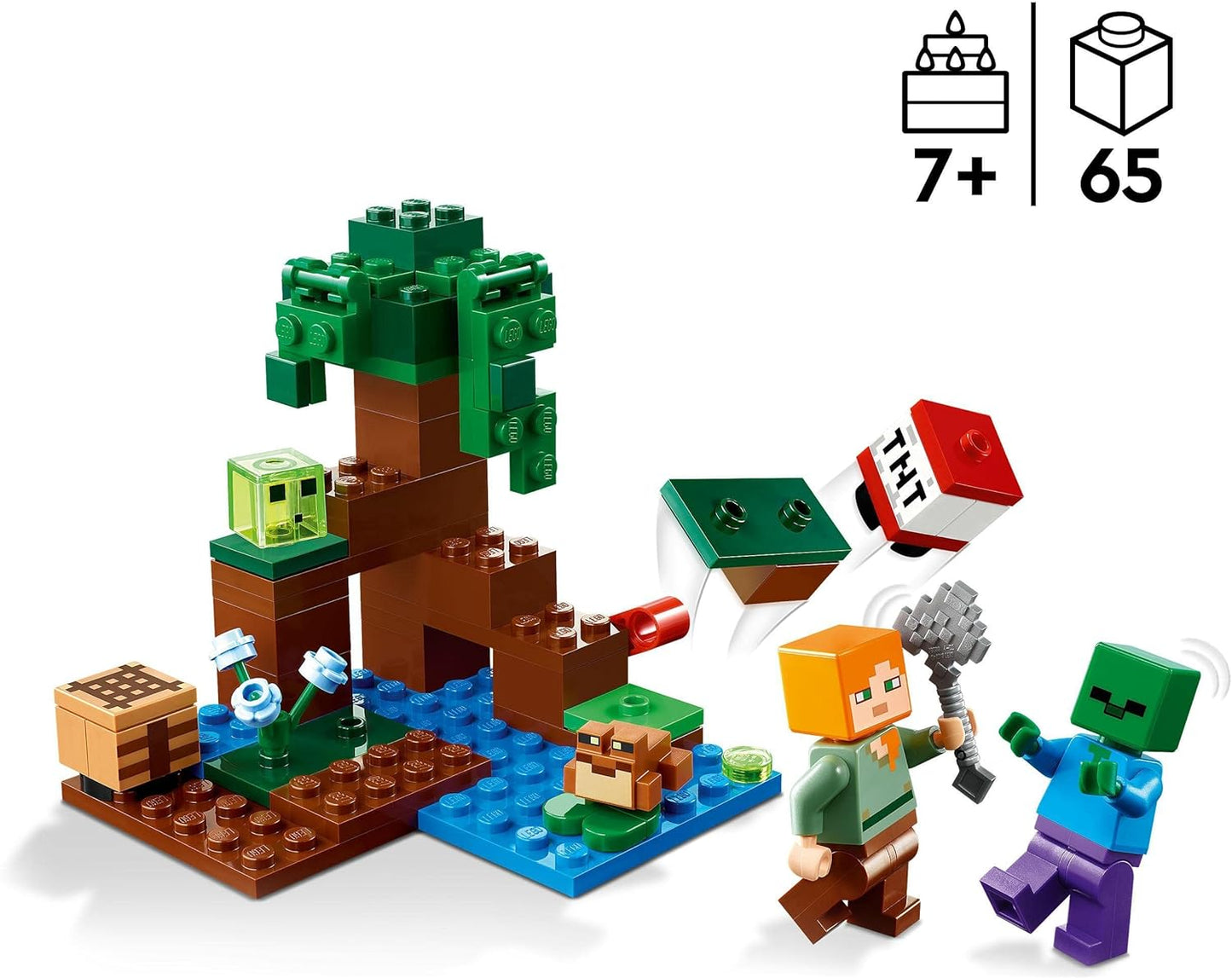 LEGO 21240 Minecraft The Swamp Adventure, Building Game Construction Toy with Alex and Zombie Figures in Biome & 21164 Minecraft The Coral Reef Building Toy with Alex