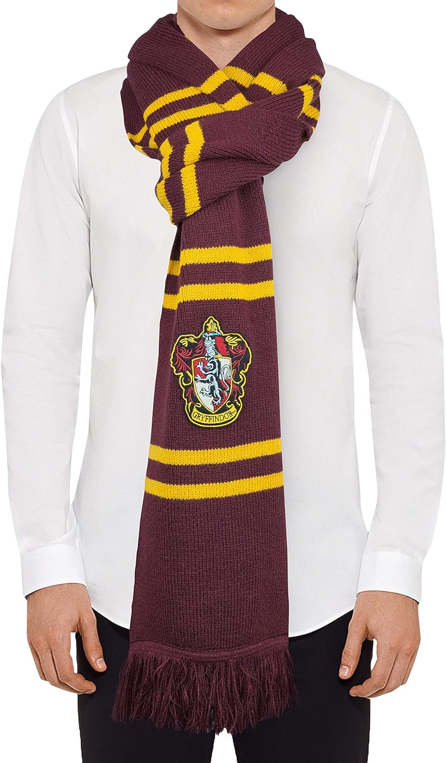 Cinereplicas Harry Potter Scarf - Deluxe Edition - 98" - Official - Ultra Soft Knitted Fabric Red and Yellow
