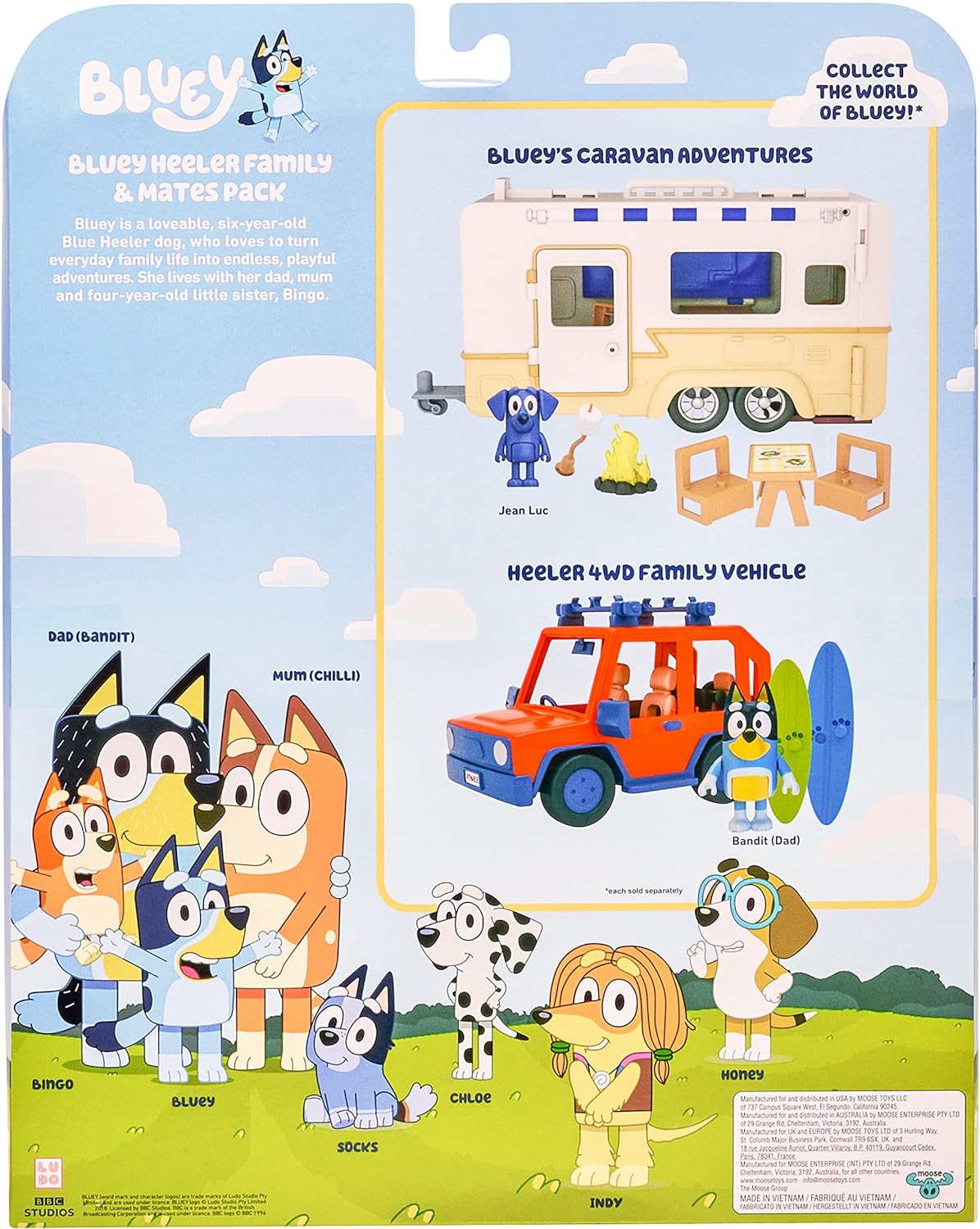 Bluey - Coffret de 8 Figurines – La Famille et les Amis de Bluey (5,3 à 8,3 cm