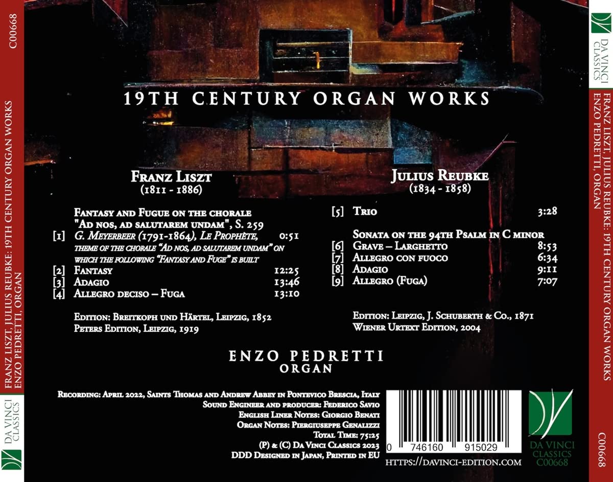 19th Century Organ Works: Liszt / Reubke