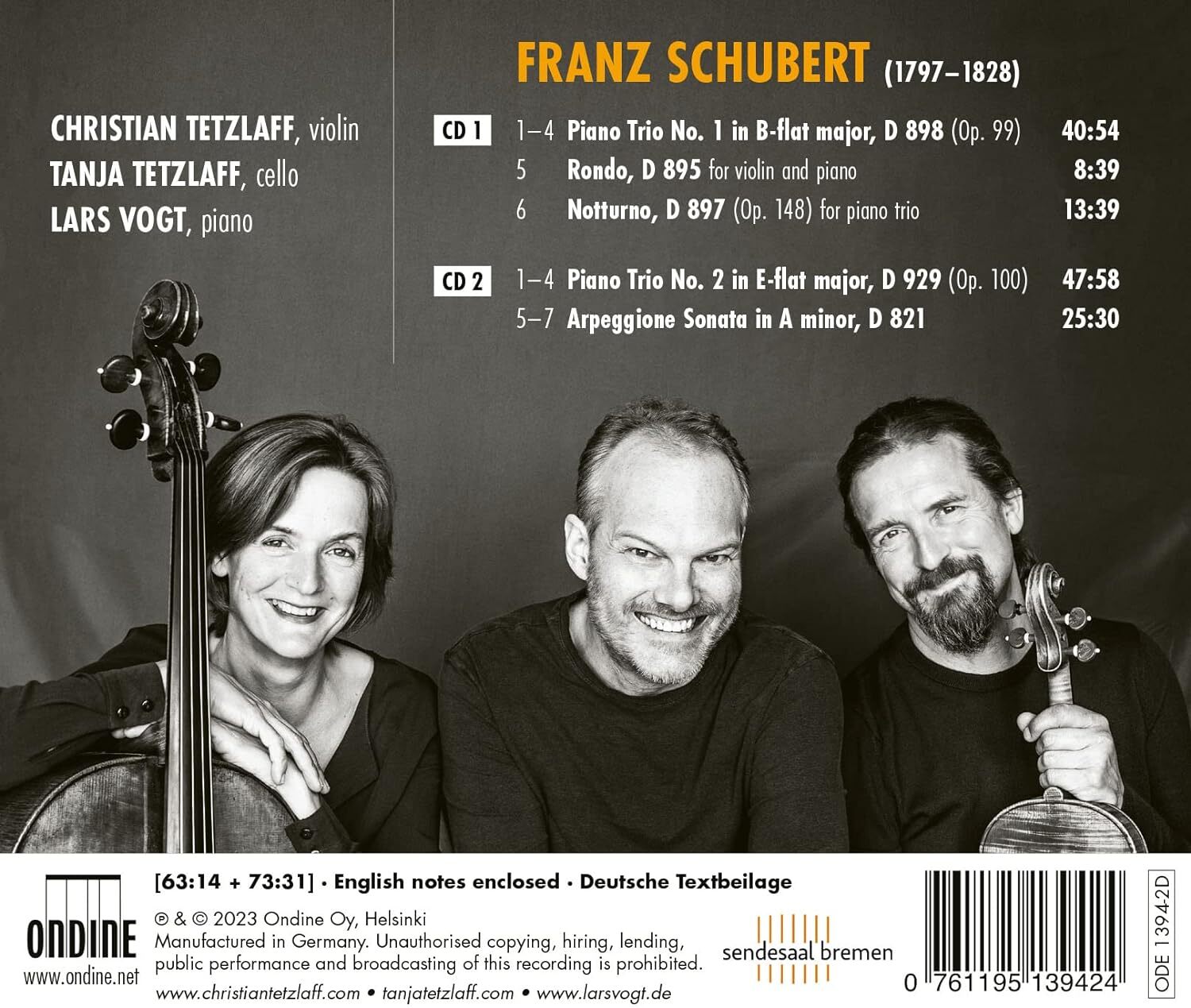 Schubert: Piano Trios/Notturno/Rondo/Arpeggione Sonata