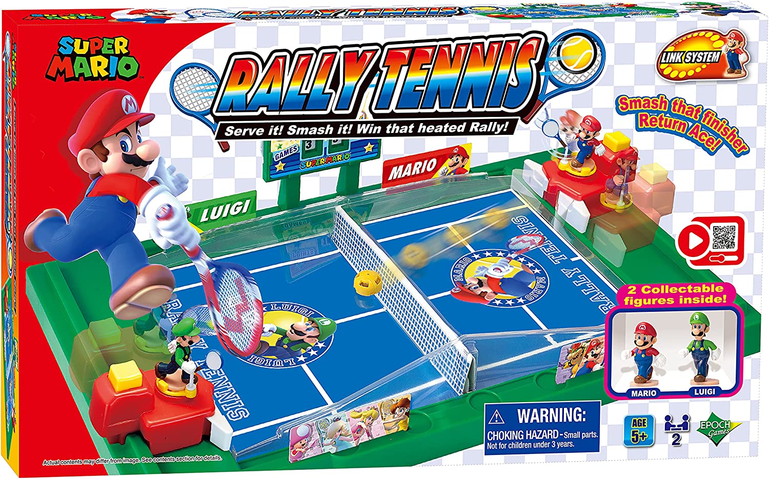 EPOCH Games Super Mario 7434 Super Mario Rally Tennis - Action Game, Multicolor