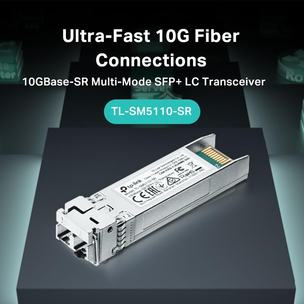 TP-Link TL-SM5110-SR 10GBase-SR SFP+ LC Transceiver Modul, 850nm Multimode-SFP+-Transceiver,unterstützt Digital Diagnostic Monitoring