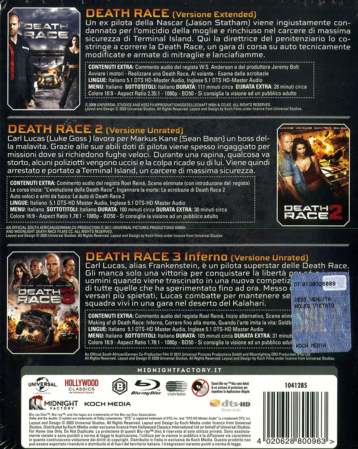 Death Race La Trilogia (Box 3 Br
