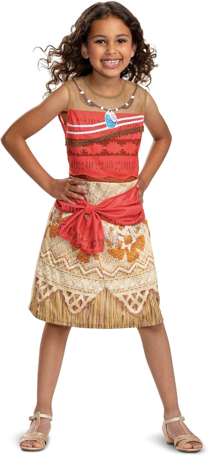 Disguise 140289L-EU-6 Moana/Vaiana Classic (Eu) Fancy Dress, S (5-6), Multi