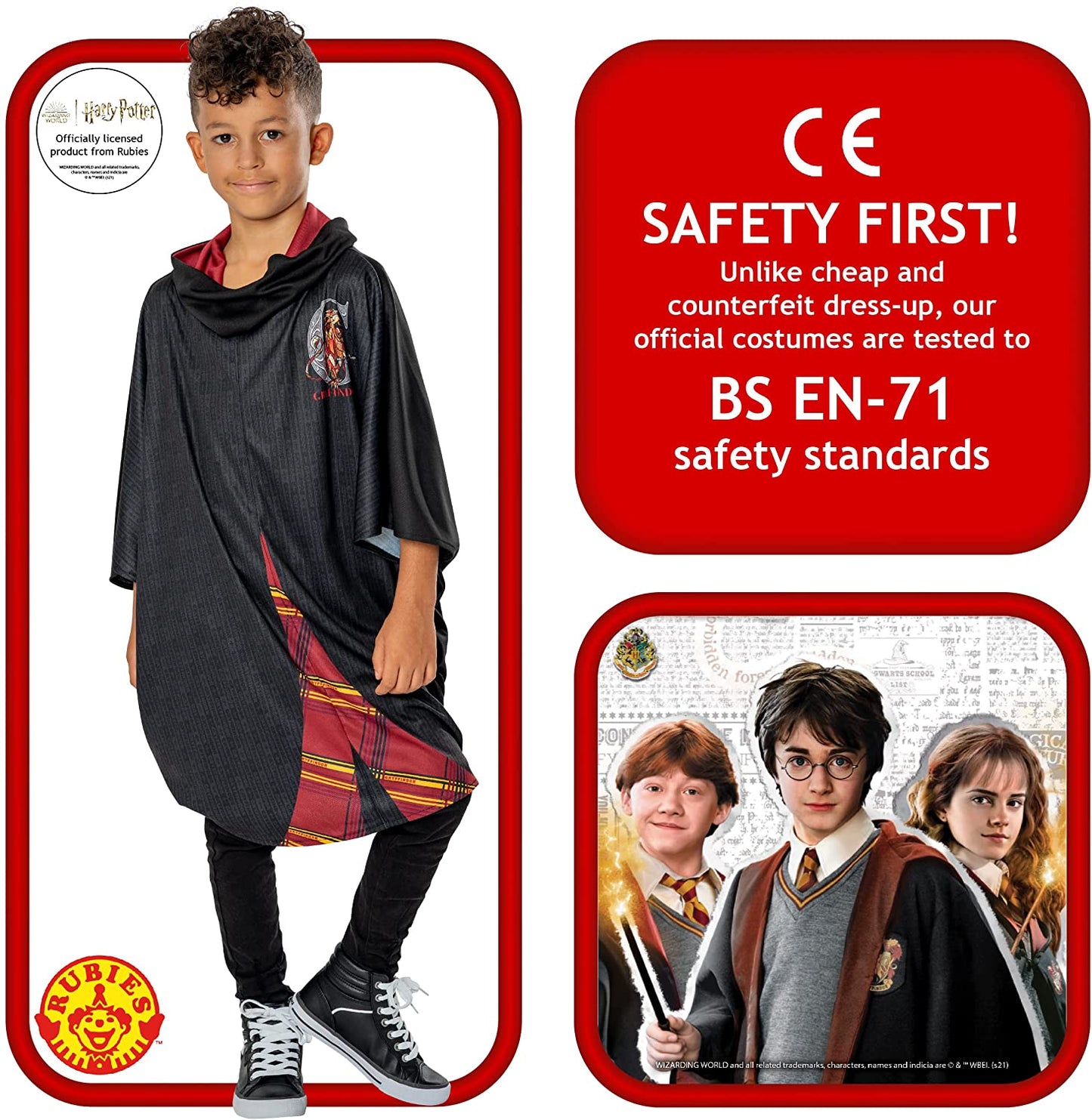 Rubies Official Harry Potter Gryffindor Child Poncho, Kids Fancy Dress