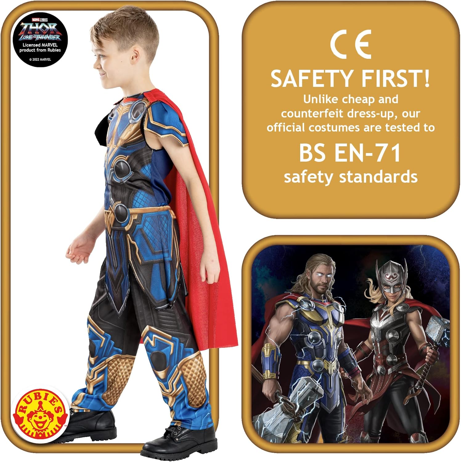 Rubies Official Marvel Thor: Love and Thunder Thor Classic Child Costume, Kids Fancy Dress