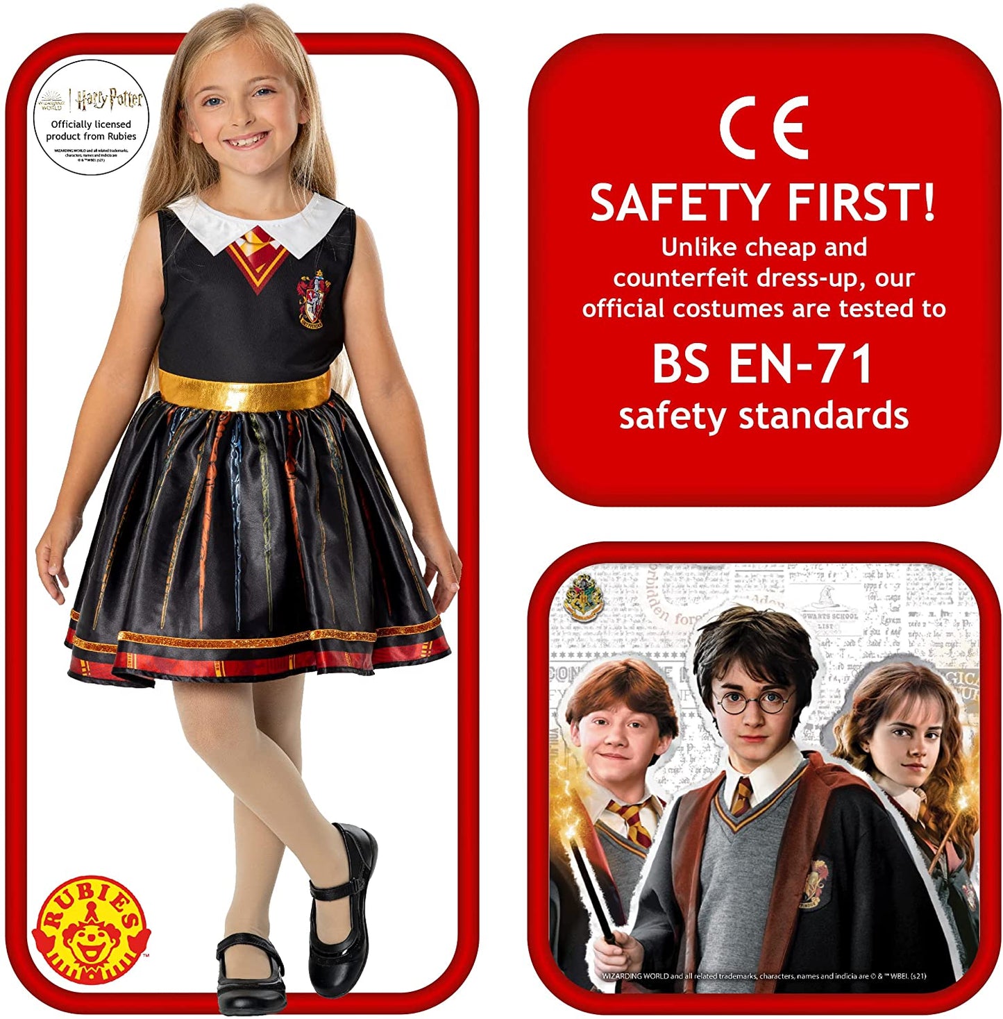 Rubies Official Harry Potter Hogwarts Hermione Child Dress, Kids Fancy Dress Halloween