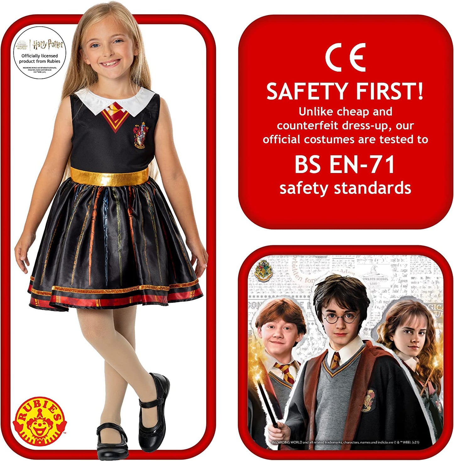 Rubies Official Harry Potter Hogwarts Hermione Child Dress, Kids Fancy Dress Halloween