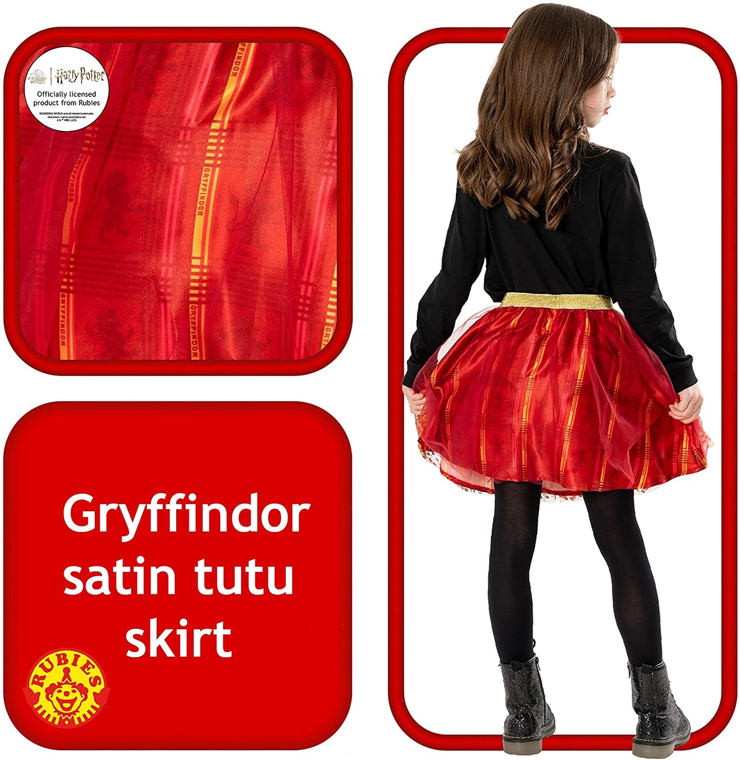 Rubies Official Harry Potter Gryffindor Child Tutu, Kids Fancy Dress, One Size Age 7-10 years Halloween Halloween