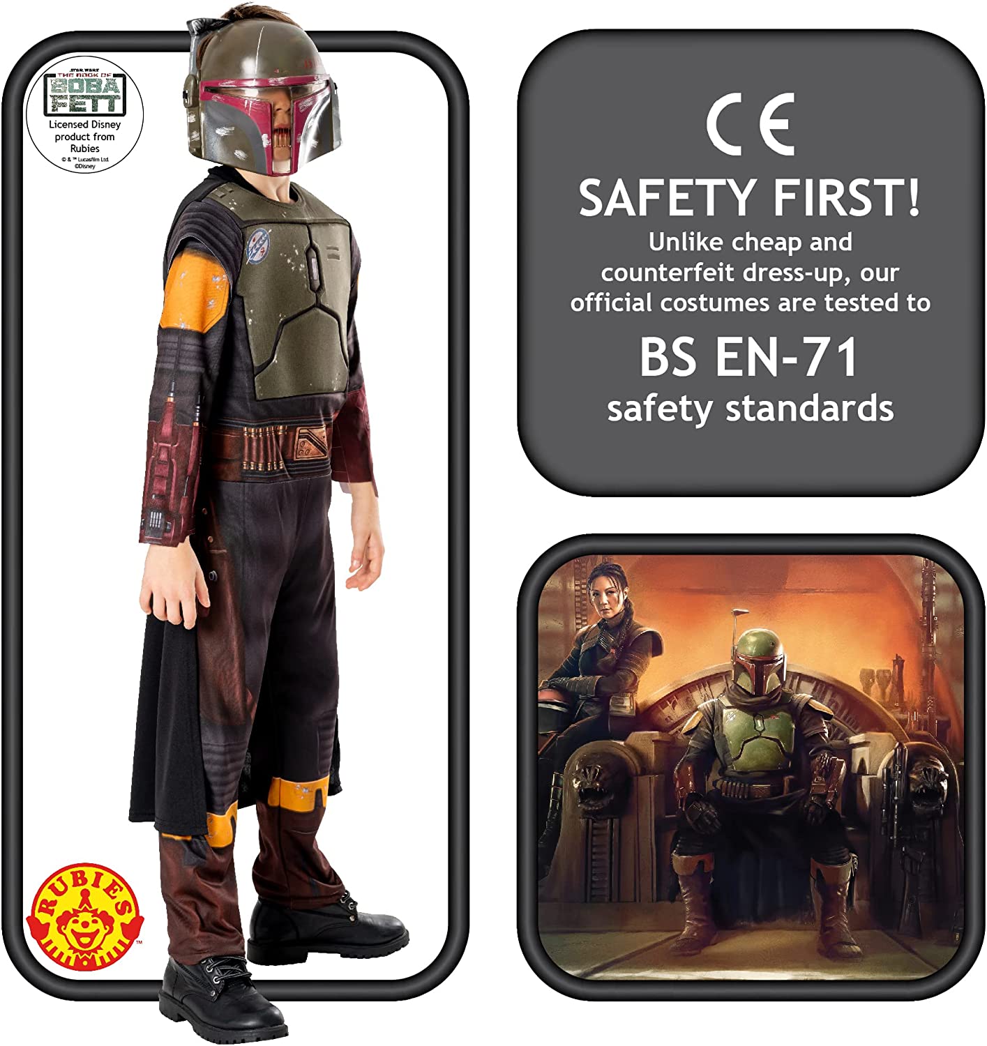 Rubies Official Star Wars Book of Boba Fett - Boba Fett Deluxe Child Costume, Kids Fancy Dress