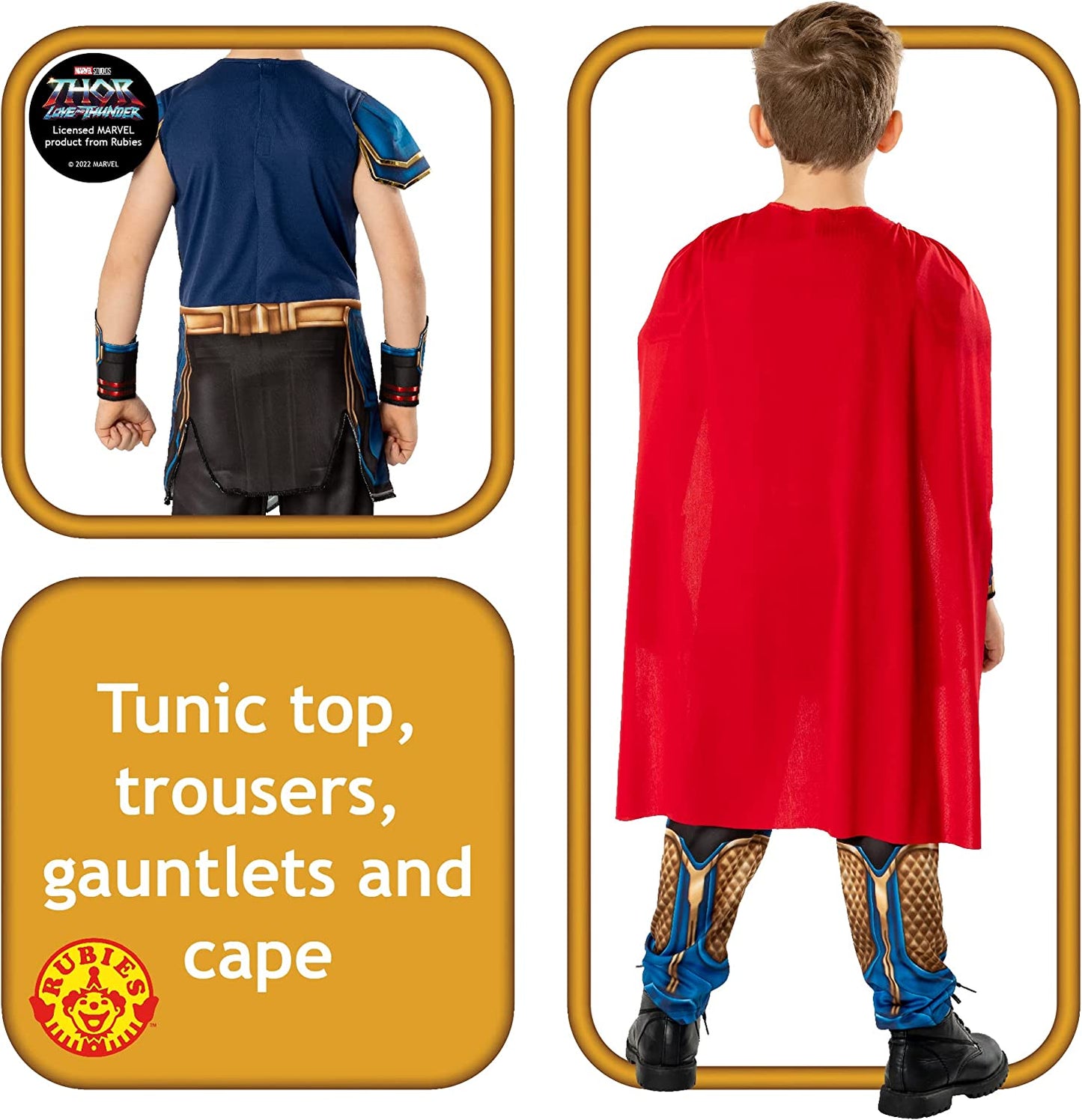 Rubies Official Marvel Thor: Love and Thunder Thor Deluxe Child Costume, Kids Fancy Dress 9-10 Years Multicolour