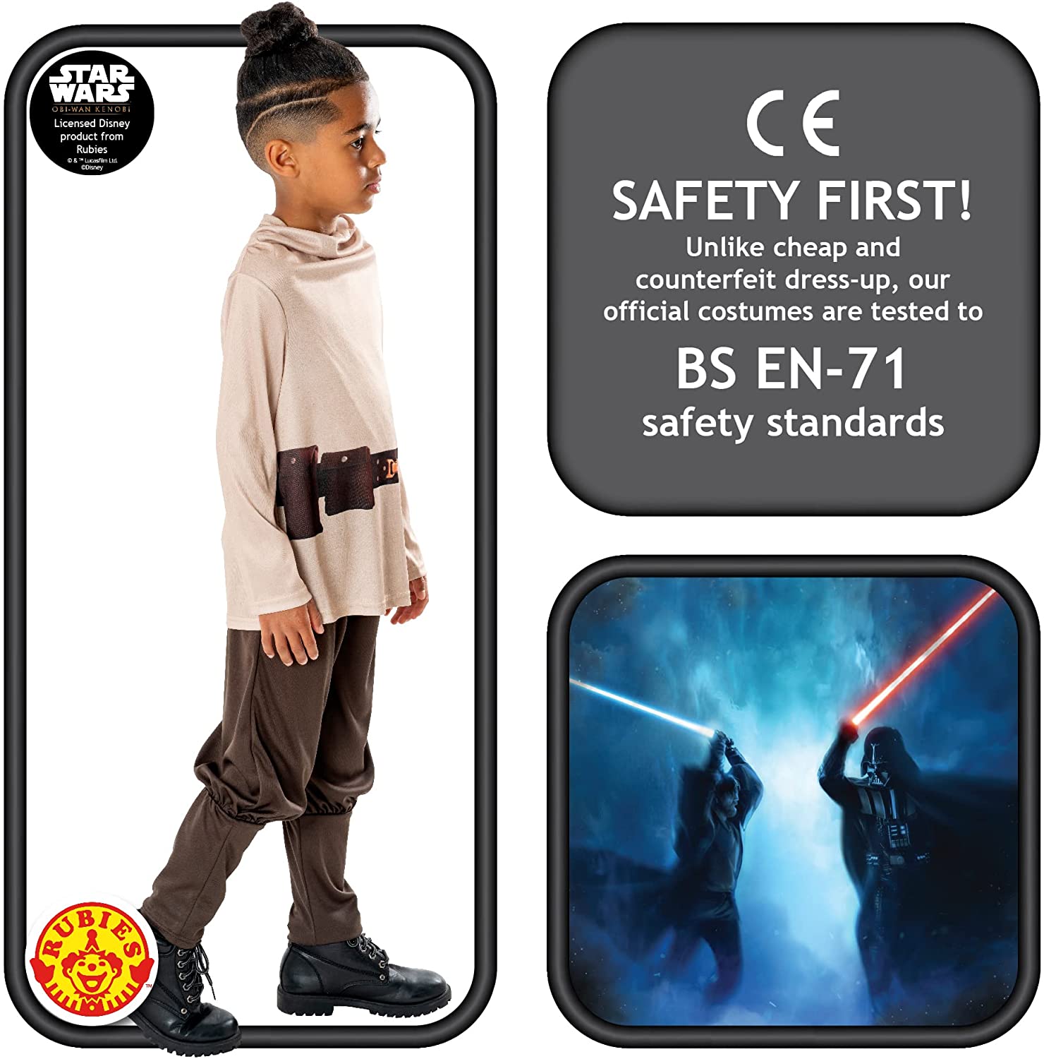 Rubies Official Star Wars Obi Wan Kenobi Series - Obi Wan Kenobi Classic Child Costume, Kids Fancy Dress