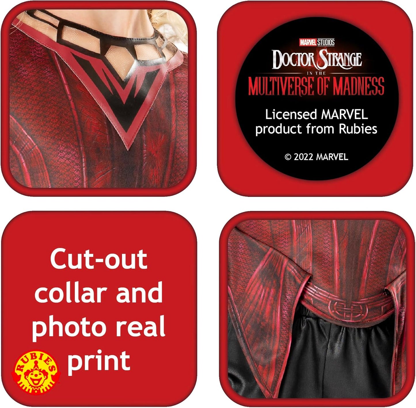 Rubies Official Marvel Dr Strange in the Multiverse of Madness Scarlett Witch Deluxe Child Costume