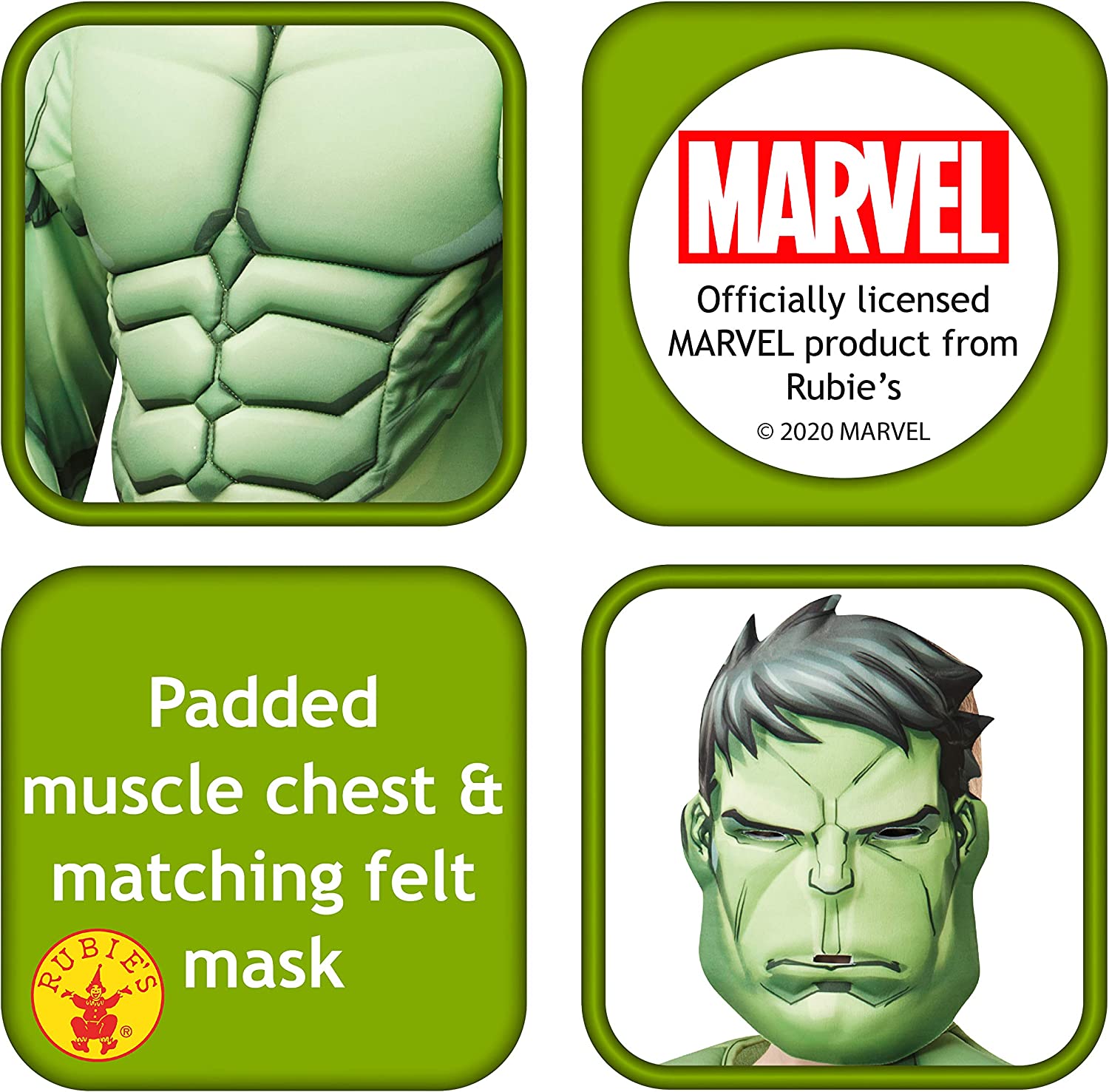 Rubie's Official Marvel Avengers Hulk Deluxe Childs Costume, Kids Superhero Fancy Dress