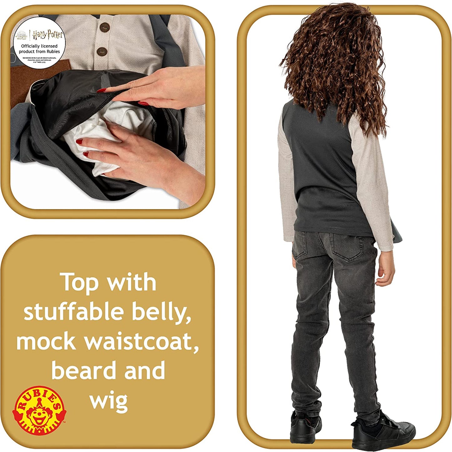 Rubies Official Harry Potter Deluxe Hagrid Child Costume, Kids Fancy Dress