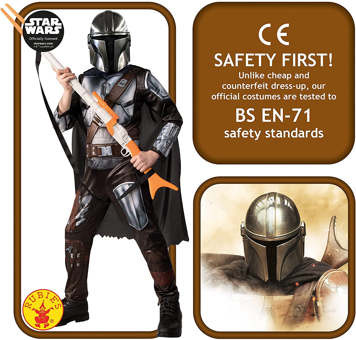 Rubie's Official Disney Star Wars The Mandalorian Kids Costume, Kids Fancy Dress: