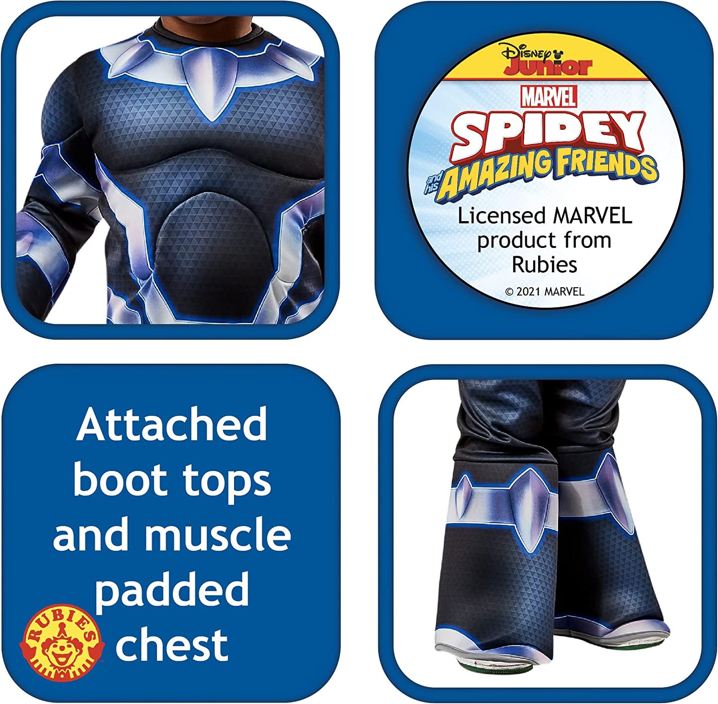 Rubie's 702738 Marvel: Spidey and His Amazing Friends Black Panther Deluxe Costume
