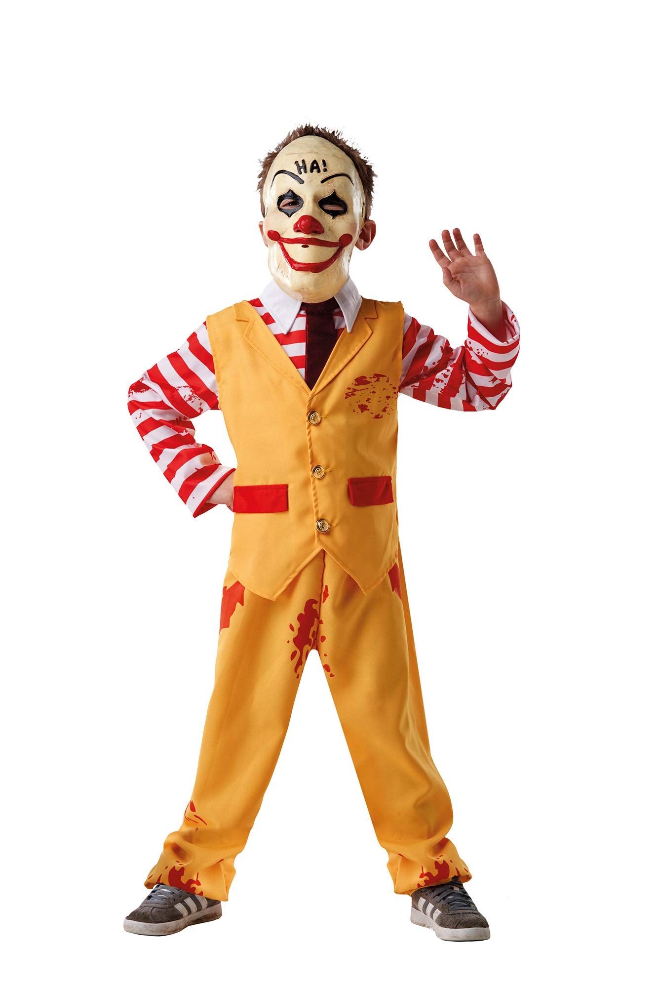 Bristol Novelty Payaso terrorífico, niño, talla L, multicolor, 8-10 Años (CF248L