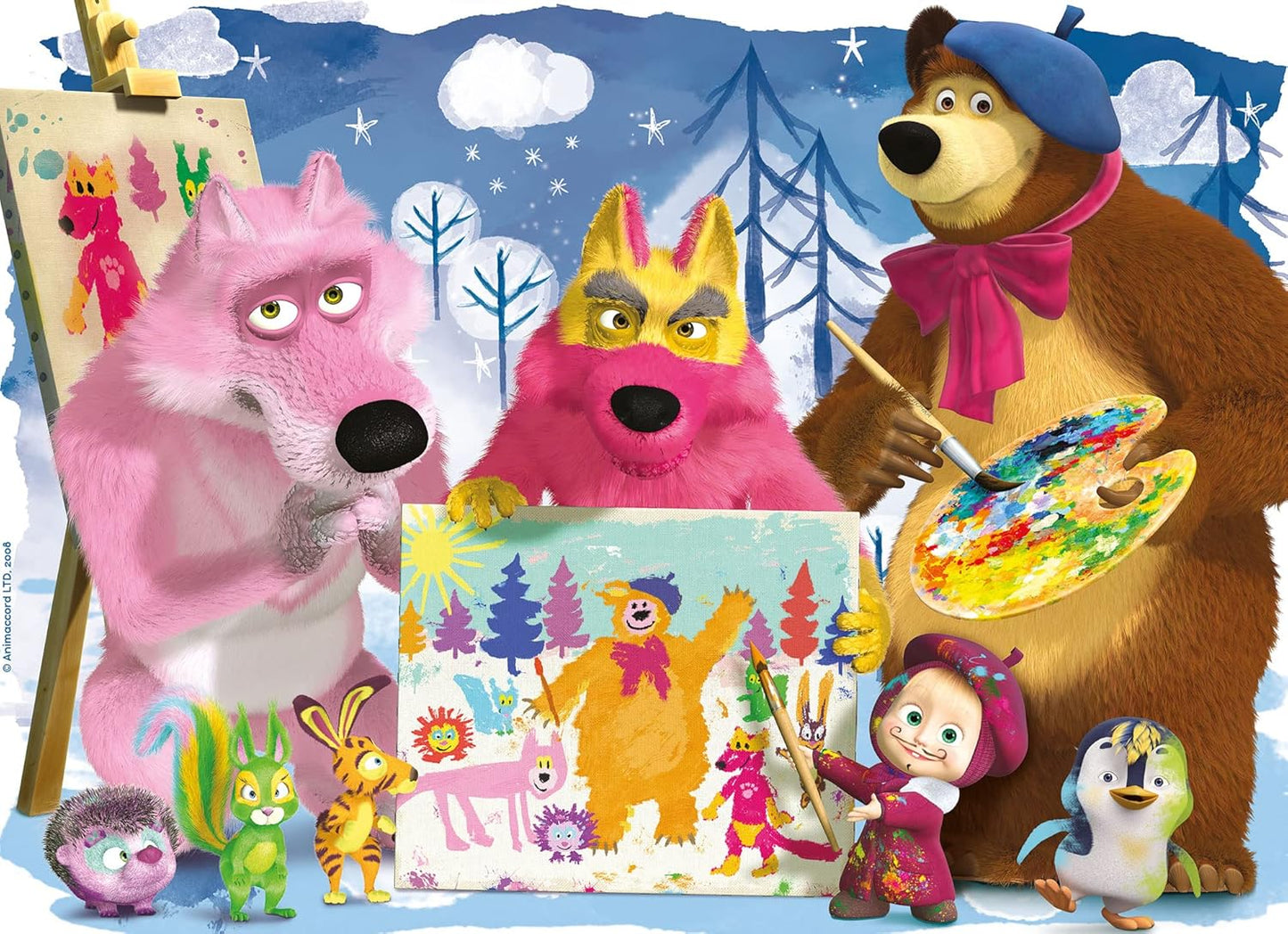 LISCIANI – MASHA UND DER BAR – Puzzle Mascha und der Bär – Puzzle für Kinder ab 3 Jahren – 60 Teile – Lernspielzeug – Fördert die Hand-Auge-Koordination und Beobachtungsgabe – 50 x 35 cm