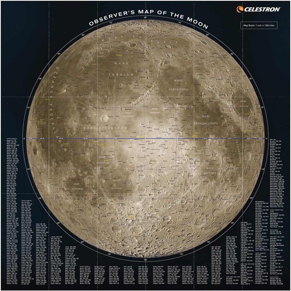 Celestron 93704 Mappa della Luna per l’osservatore