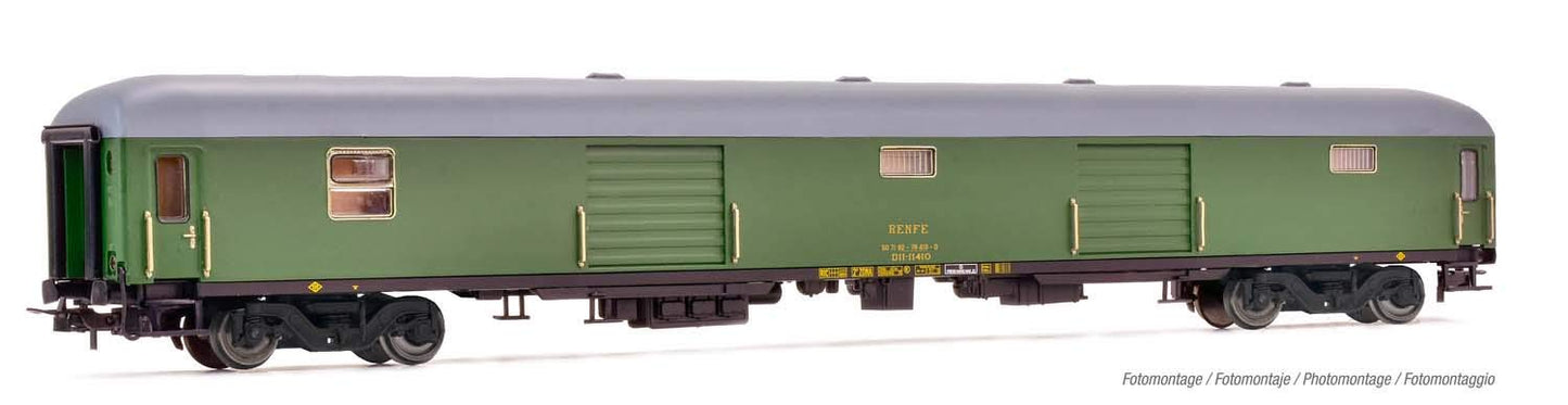 Electrotren HE4002 RENFE, Luggage Van D11-11400, Green, Period IV Rolling Stock - Coach
