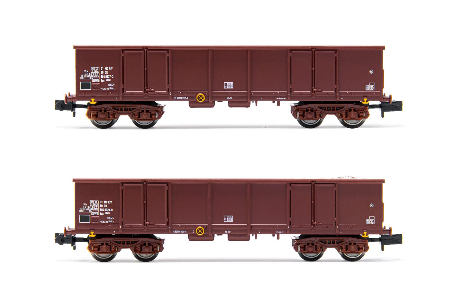 Arnold RENFE, 2-unit set DDMA autotransporter, with protective lateral grills, original livery, period IV