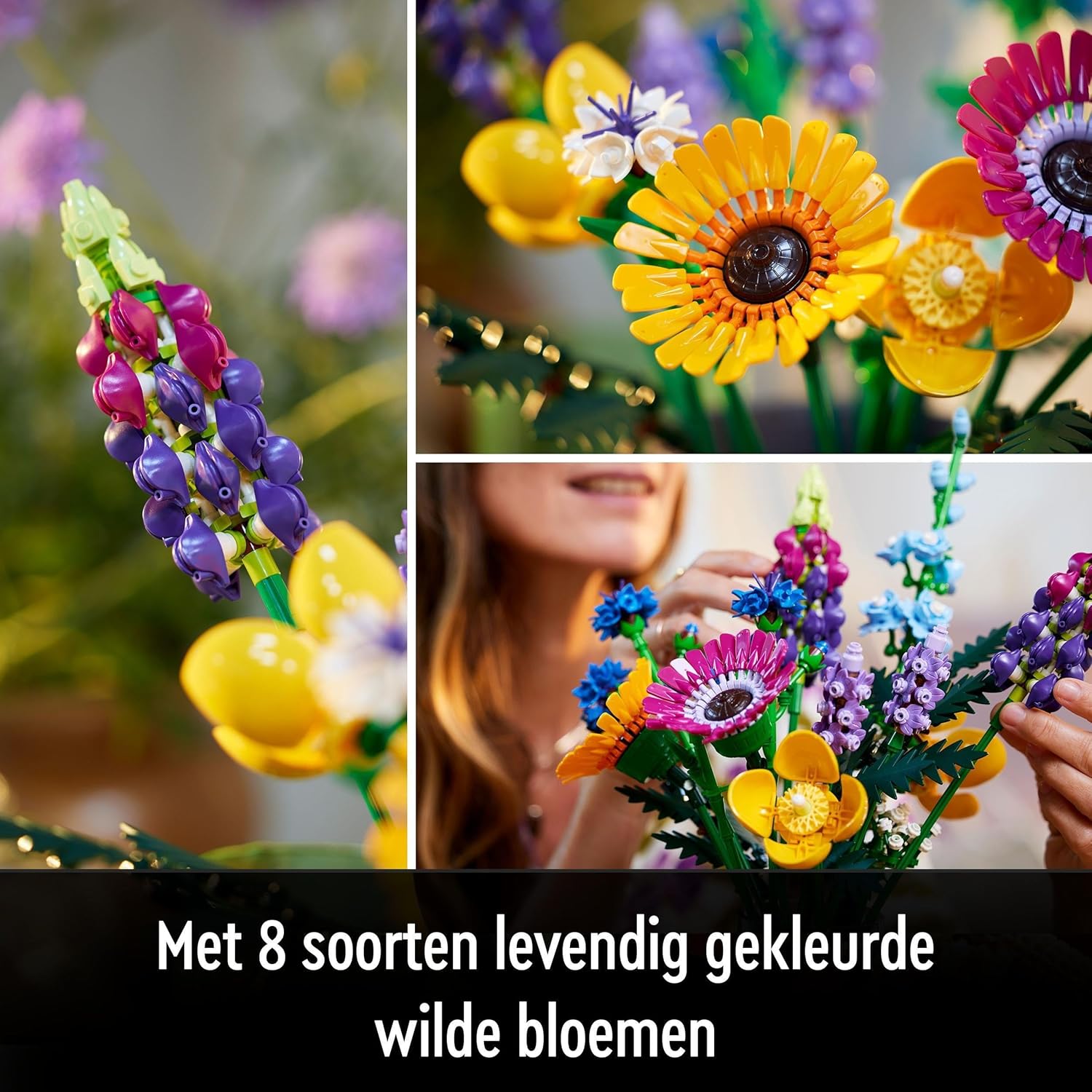 LEGO 10313 Icons Wildflower Bouquet Set, Artificial Flowers with Poppies and Lavender, Crafts for Adults, Home Décor, Gifts for Women, Men, Her & Him, Botanical Collection