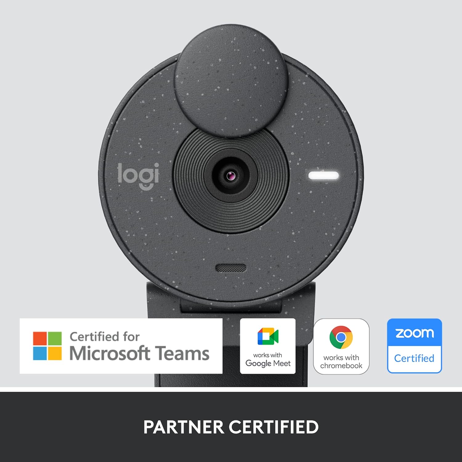 Logitech Brio 305 Full HD 1080P Webcam with Privacy Shutter, Mono Noise Reduction Mics, USB-C, Auto Light Correction, works with Zoom, Microsoft Teams, Google Meet - Graphite