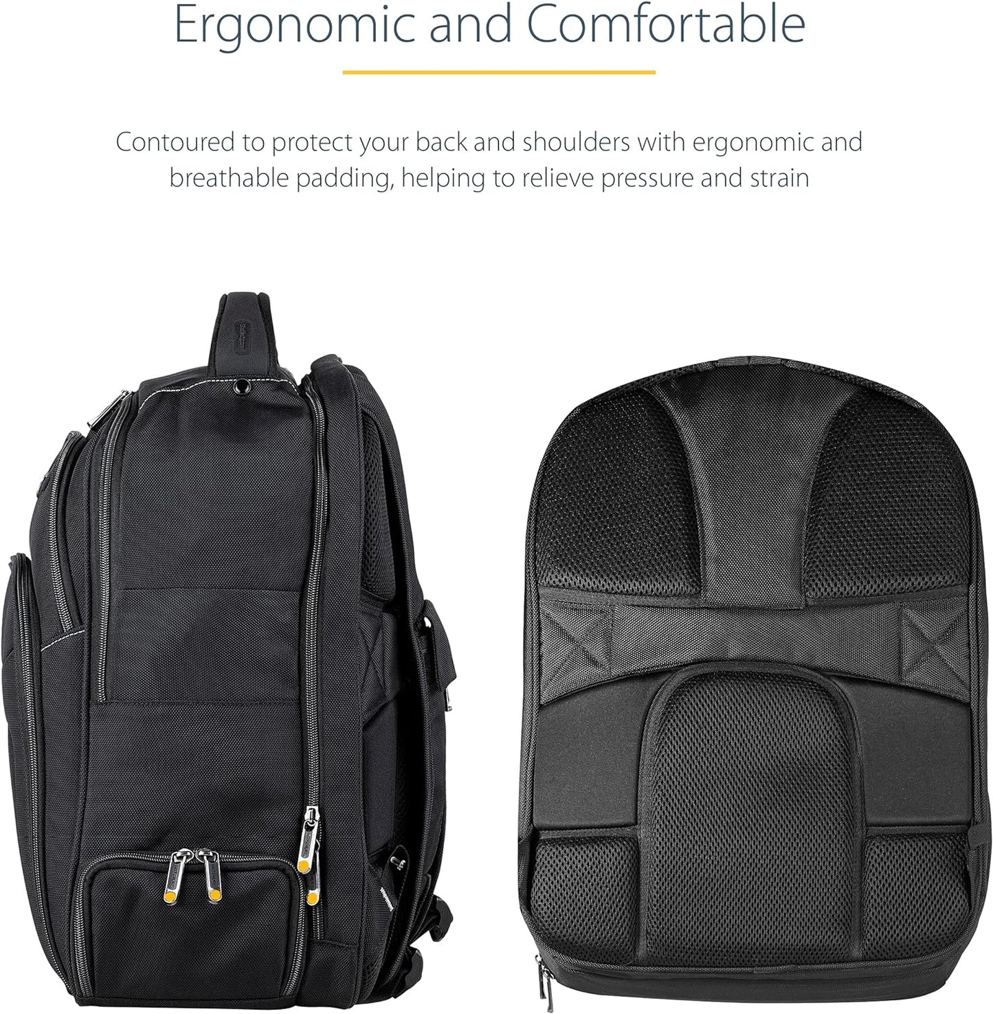 StarTech.com 17.3" Laptop Backpack with Removable Accessory Case - Professional IT Tech Backpack for Work/Travel/Commute - Durable Ergonomic Computer Bag - Nylon - Notebook/Tablet Pockets (NTBKBAG173